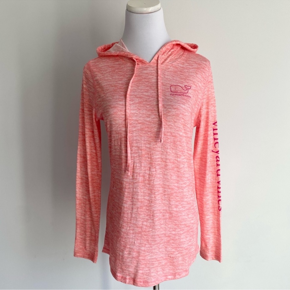 Vineyard Vines Slub Whale Sailors Red Hoodie Long Sleeves Tee